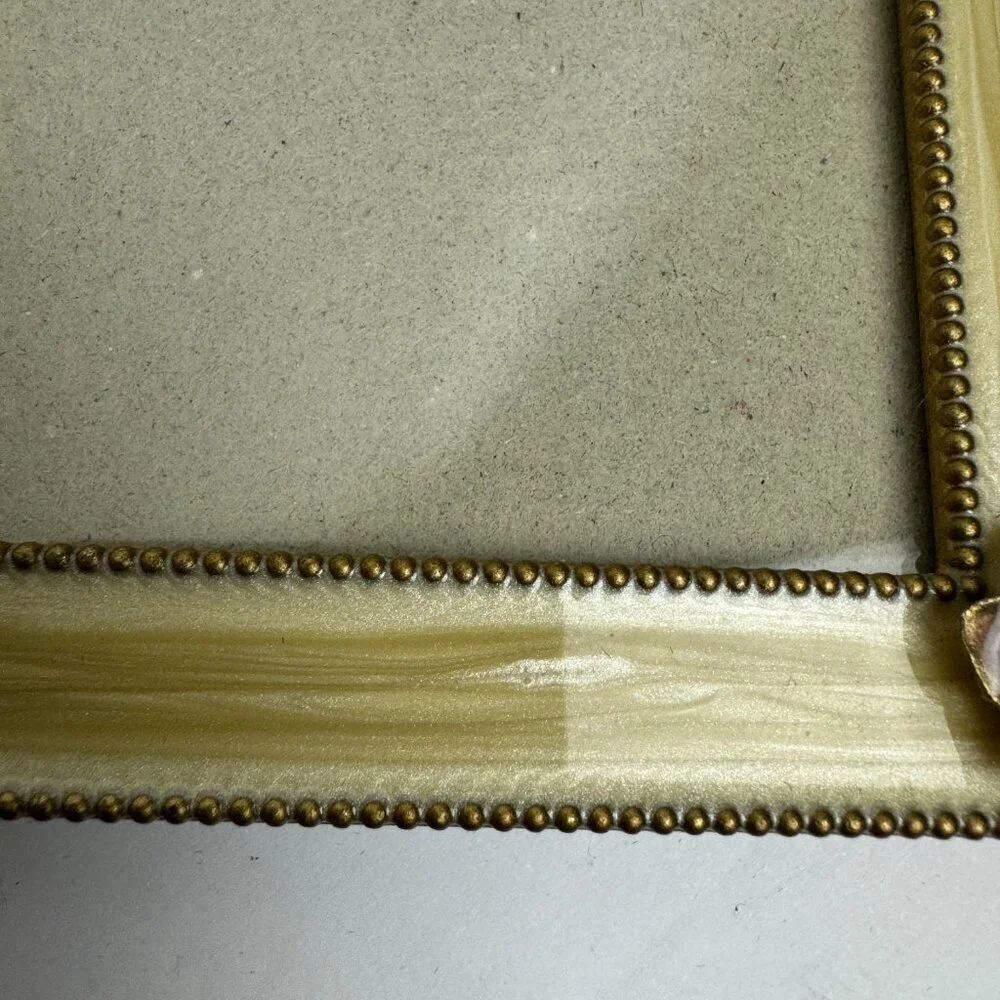 Frame Creme  / Purple Enamel Jemeled Pink Phinestone Jewels
